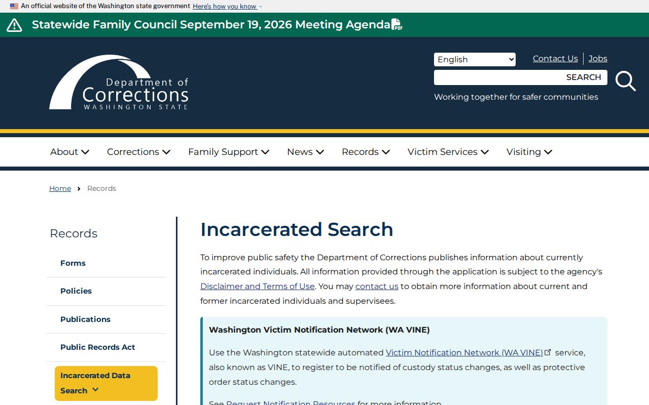 Graham residents directory Washington corrections locator